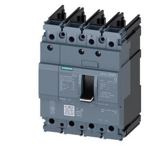 SIEMENS - Interruptor automático 3VA5 UL tamaño 125 poder de corte H 65kA 480V 4P TM210, FTFM, 20A neutro no protegido sin conexión