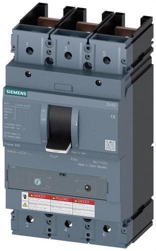 SIEMENS - Interruptor automático 3VA5 UL tamaño 400 poder de corte H 65kA 480V 3P TM230, FTAM, 300A con protección de sobrecarga