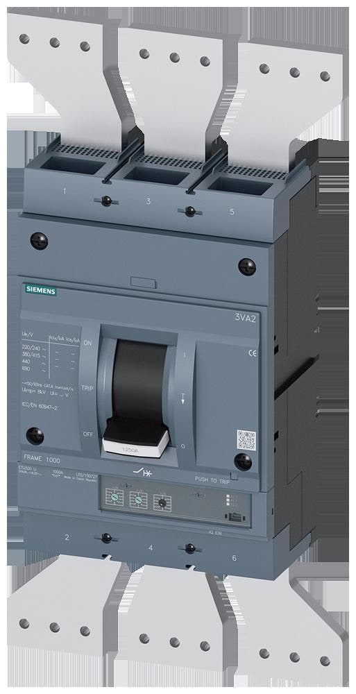 SIEMENS - Interruptor automático 3VA2 IEC 1250 clase de poder de corte C 110kA 415V 3P ETU320