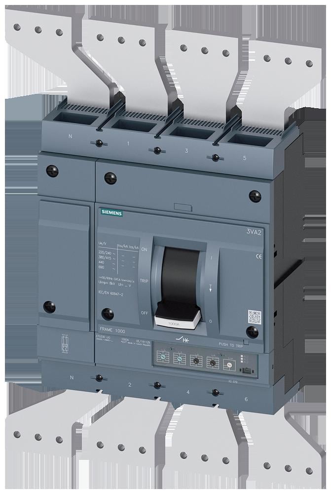 SIEMENS - Interruptor automático 3VA2 IEC 1250 clase de poder de corte C 110kA 415V 4P ETU330