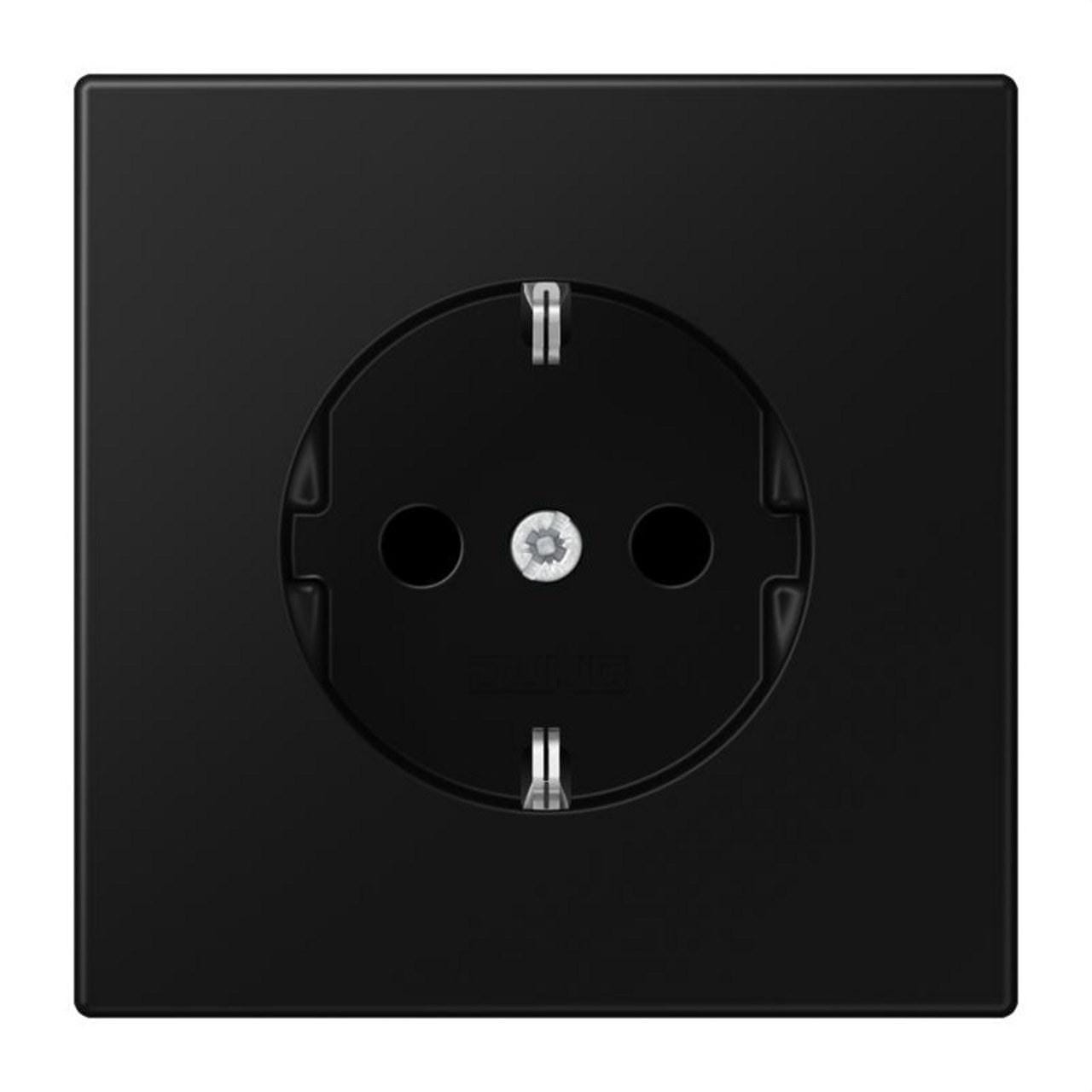 JUNG - Enchufe SCHUKO® con protección niños LS negro mate