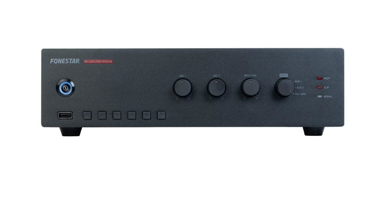 FONESTAR - Amplificador de megafonía reproductor USB/MP3/FM 60W RMS