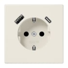JUNG - Enchufe Schuko® con USB tipo AC serie LS blanco