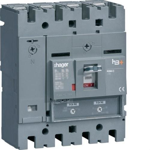 HAGER - Interruptor automático caja moldeada h3+ P250 4P4D N0-50% 250A 40kA relé TM