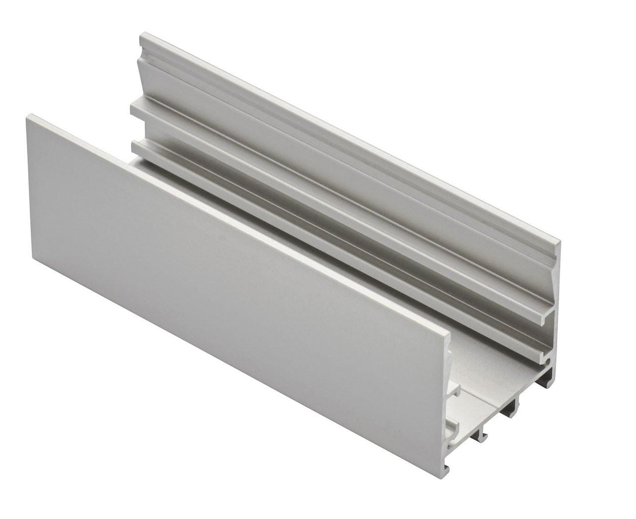 JISO - Perfil aluminio gris 2 metros superficie 35mm ancho válido para 2 tiras LED
