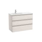 ROCA - Mueble UNIK THE GAP lavabo izquierda 1000x460 lavabo blanco tres cajones fresno nórdico