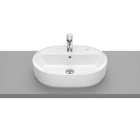 ROCA - Lavabo de sobre encimera THE GAP 550 diámetrox400x130 con orificio para grifería blanco