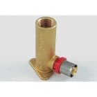 TIEMME - Codo 90° 1656XL 16x1/2 110mm con base de 3 orificios de cuello largo gama estañada para tubo multicapa