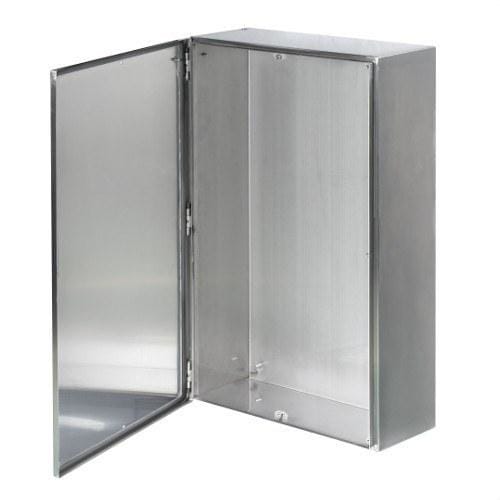 IDE - Caja bornas 200x150x135mm INOX 304l abisagrada lateral liso y tapa atornillada IP66