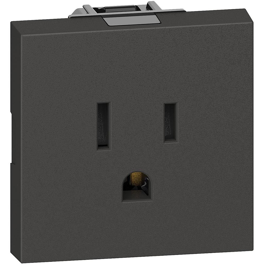 BTICINO - Base 2P+T Living Now - estándar americano - 15A 127/250Vca - conexión por tornillos - Dark - 2 módulos