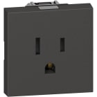 BTICINO - Base 2P+T Living Now - estándar americano - 15A 127/250Vca - conexión por tornillos - Dark - 2 módulos
