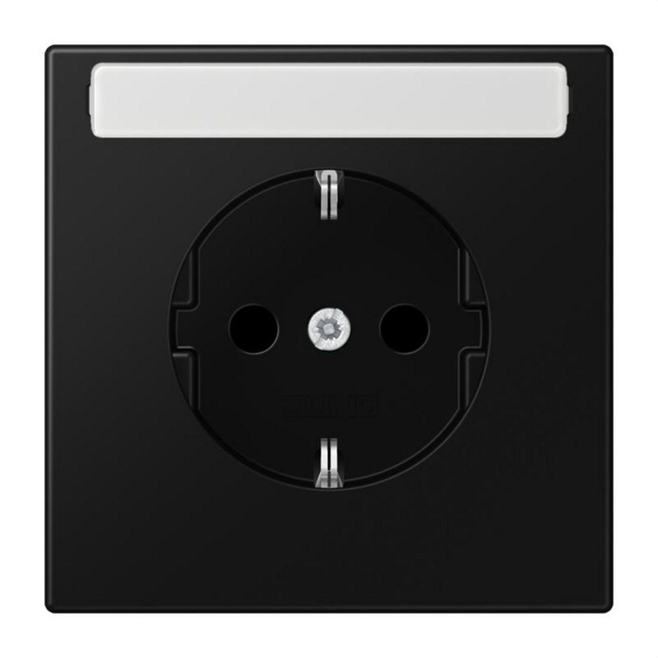 JUNG - Enchufe SCHUKO® con protección e inscripcón LS negro mate