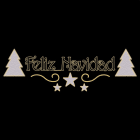 PRILUX - Luminaria decorativa Feliz Navidad con abetos blanco cálido 450x115cm