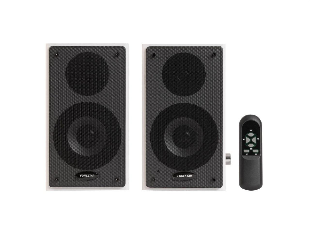 FONESTAR - Juego de altavoces activos blancos de 20W RMS
