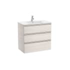 ROCA - Mueble UNIK THE GAP 800x460 lavabo blanco tres cajones fresno nórdico