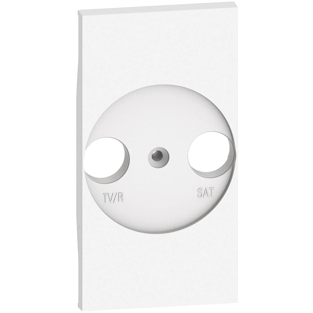 BTICINO - Frontal adaptador universal bases de televisión Living Now - Blanco - 2 módulos