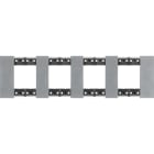 BTICINO - Placa embellecedora Living Now de color Moon - 2 x 4 módulos