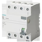 SIEMENS - Interruptor diferencial 4P, Tipo AC con retardo breve, entrada: 40A, 100mA, Un AC: 400V con protección contra sobrecargas térmicas