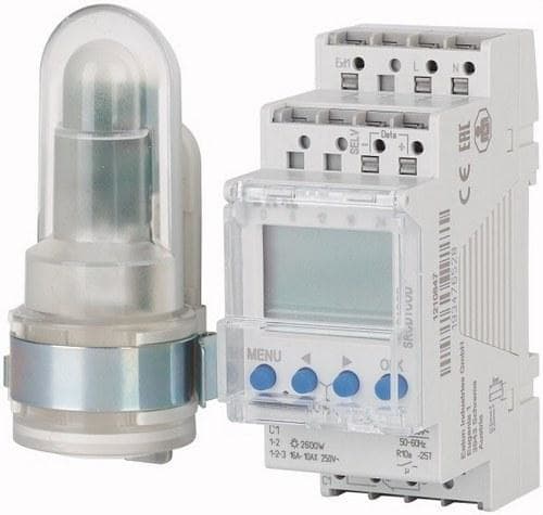 EATON - Interruptor crepuscular carril 1 conmutador + reloj 2-99000 lux