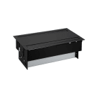 SIMON - Kit dentro de la mesa personalizable SIMON 400 con tapa doble+aleta+6 schukos+6 elementos vacíos negro