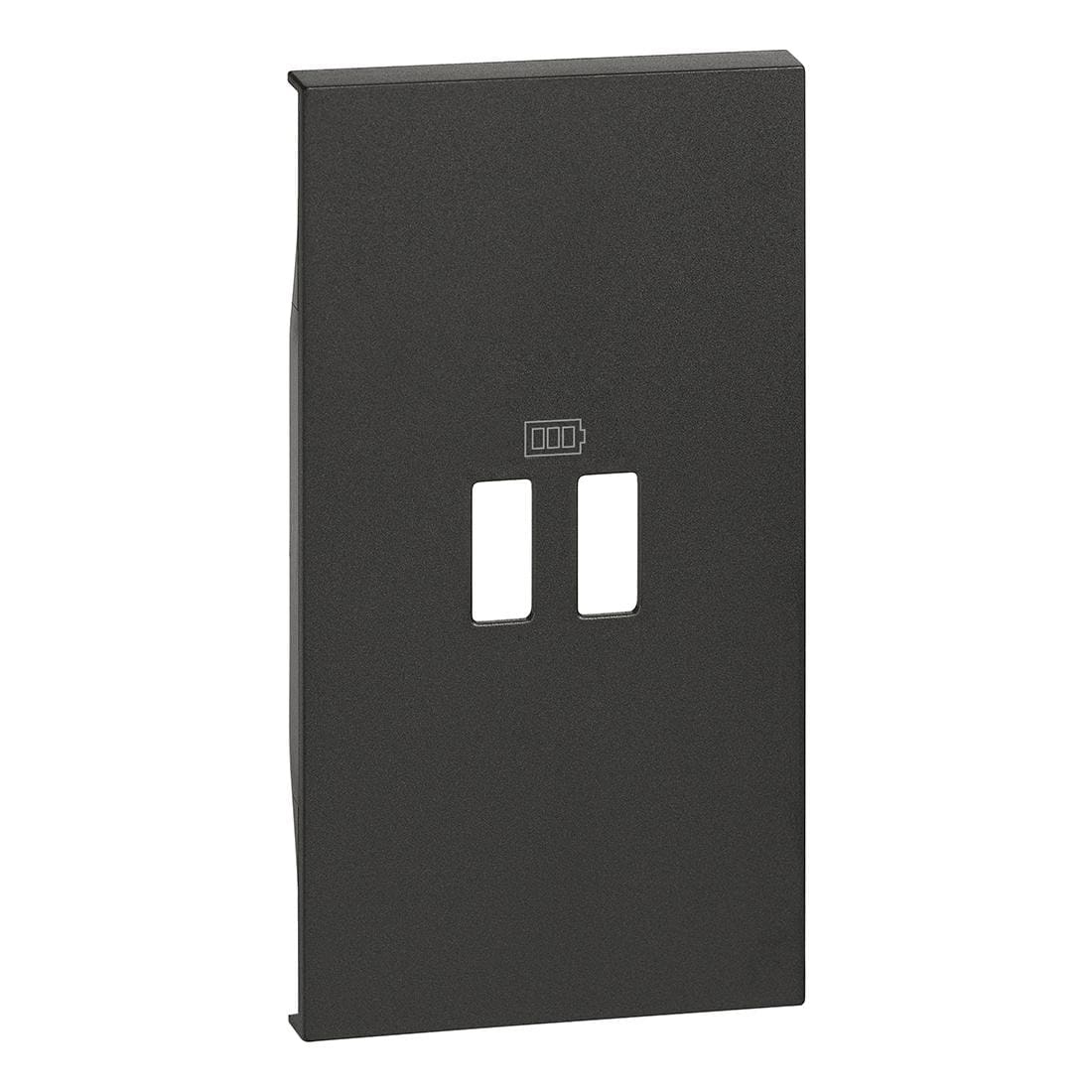 BTICINO - Frontal cargadores USB Living Now - Dark - 2 módulos