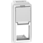 BTICINO - Frontal adaptador bases RJ45 Living Now - Fijación tipo keystone - Blanco - 1 módulo