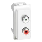 BTICINO - Base audio doble RCA Living Now - Blanco - 1 módulo