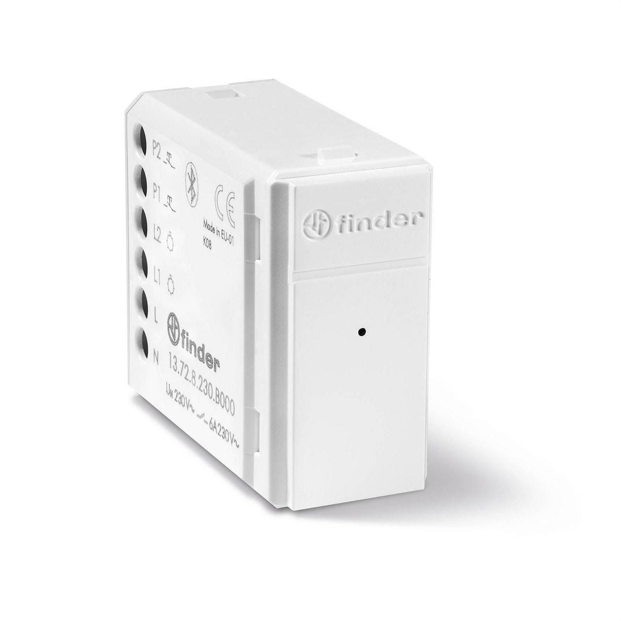 FINDER - Relé multifunción YESLY SERIE 13, montaje en caja de mecanismo, 230V AC Bluetooth 4.2 Low Energy blanco