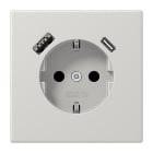 JUNG - Enchufe Schuko® con USB tipo AC serie LS gris