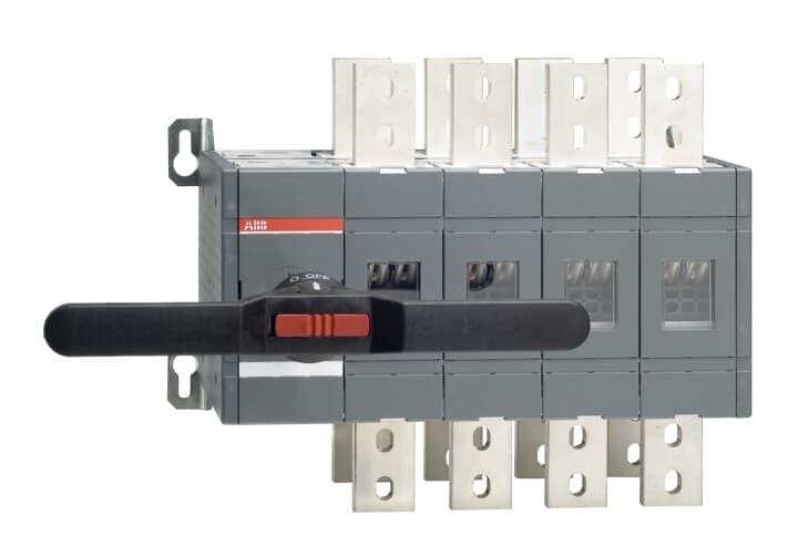 ABB - Interruptor conmutador OT1600E04CP con mando frontal izquierdo