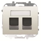 NIESSEN - Tapa con ventana 2 conectores telefonía/informática Olas blanco jazmín