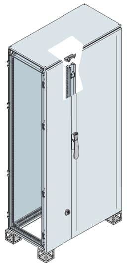 ABB - Armario con puerta ciega W=200 1800x1000x400mm gris claro RAL 7035