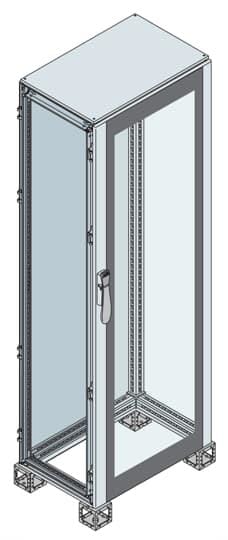 ABB - Armario con puerta acristalada 2000x600x400mm gris claro RAL 7035