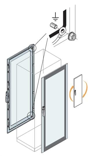 ABB - Puerta transparente para armario IS2 2000x800mm RAL 7035