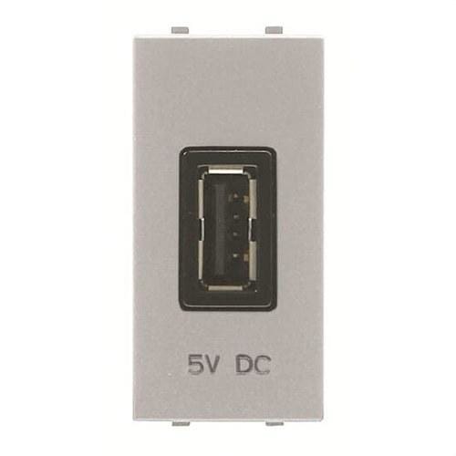 NIESSEN - Toma cargador USB con 1 módulo 2A/5V Zenit plata