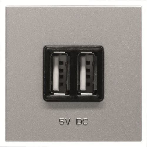 NIESSEN - Toma cargador USB 2m 2x750mA/5V Zenit plata