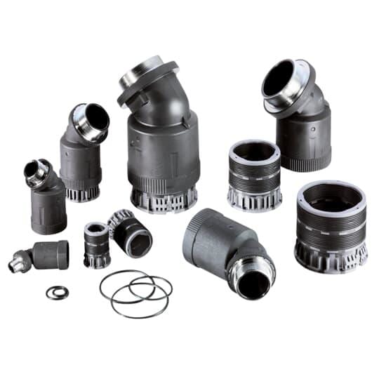 THOMAS & BETTS  - Racor 45° PMAFIX PRO rosca metálica M50x1,5 DN36 negro