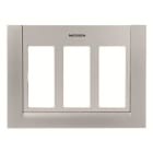 NIESSEN - Placa para caja/zócalo con 3 columnas plata