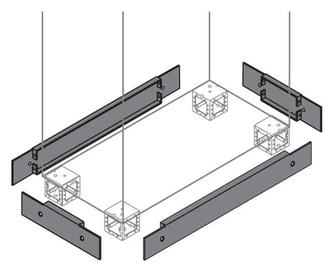 ABB - Tapa zócalo chapa 100x1000mm para armario AM2