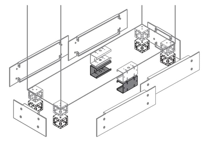 ABB - Juego ángulos intermedia 1200mm para armario AM2 (2u)