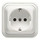 NIESSEN - Base enchufe Over 2P+T lateral Schuko con protector inferior blanco