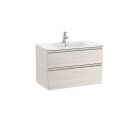ROCA - Mueble UNIK THE GAP 800x460 lavabo blanco dos cajones fresno nórdico