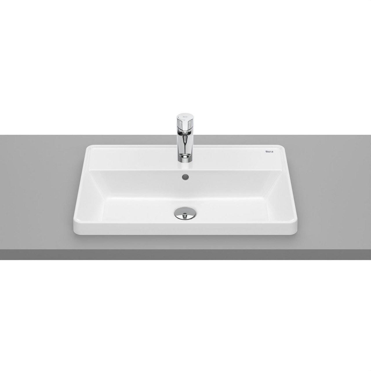 ROCA - Lavabo de encimera THE GAP 600x390x40 con orificio para grifería blanco