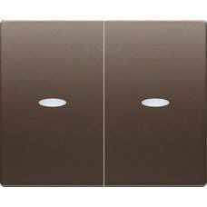 BJC - Tecla doble interruptor + conmutador con difusor de la serie Iris en chocolate