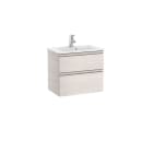 ROCA - Mueble UNIK THE GAP Compact 600x380 fresno nórdico de dos cajones y lavabo en color blanco