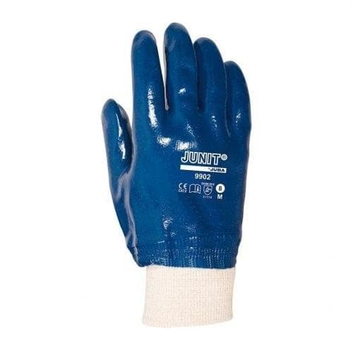 JUBA - Guante nitrilo dorso cubierto elástico talla M azul
