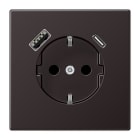 JUNG - Enchufe SCHUKO® con USB-AC LS dark