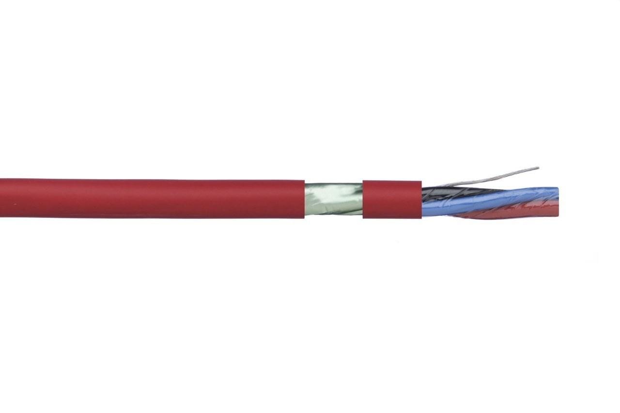 GESCABLE - Cable trenzado apantallado + funda 4x1,5 libre de halógenos rojo (Rollo 100m) (Dca)
