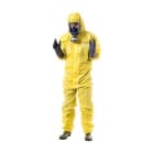 JUBA - Buzo desechable de polipropileno/polietileno talla M protección biológica antiestático partículas radioactivas riesgo químico 3, 4, 5 y 6