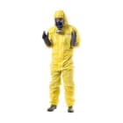 JUBA - Buzo desechable de polipropileno/polietileno talla XX protección biológica antiestático partículas radioactivas riesgo químico 3, 4, 5 y 6